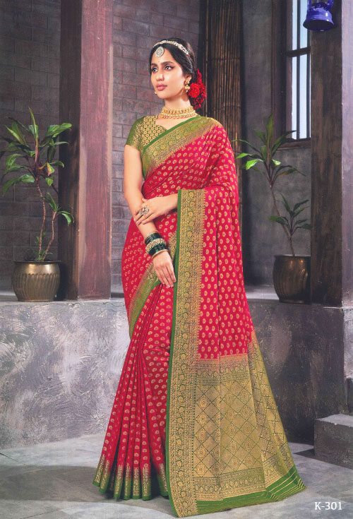Valentine Red Saree