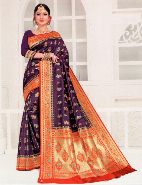 Wine Color Silk Party Wear For Her