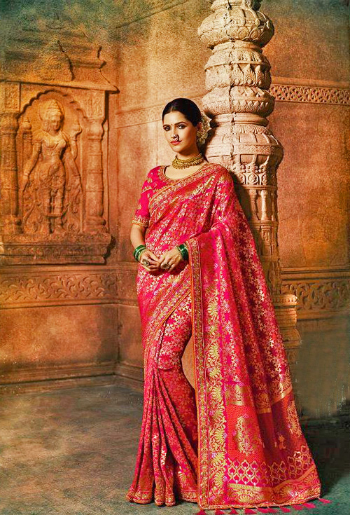 Magenta Color Designer Luxurious Saree