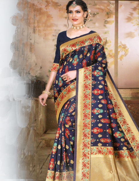 Nashville Blue Silk Saree