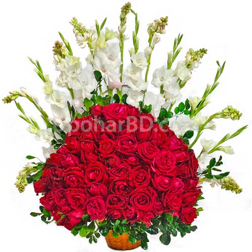 Greetings with 100 roses