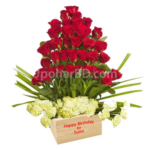Roses with personalised message