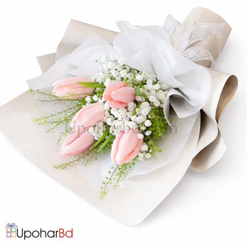 Small Tulip Bouquet with Gypsy