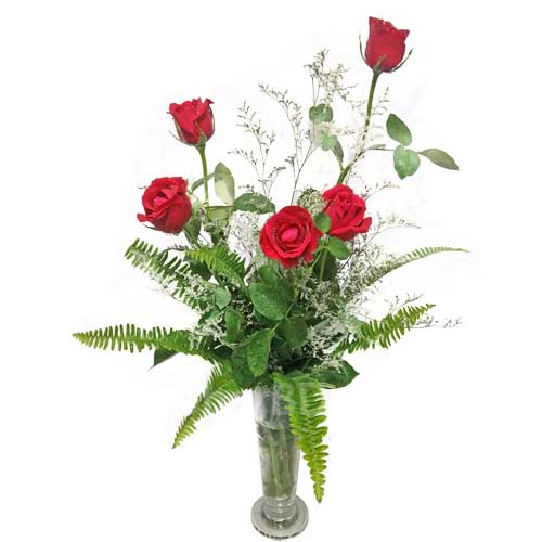 Classy red rose bouquet