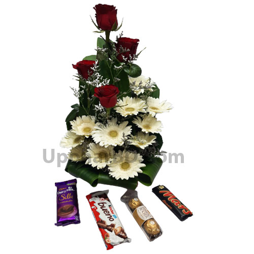 Flower Arrangement With Chocolates