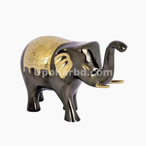 Oxidized Nakshi Elephant On Brass