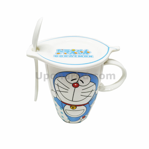 Doraemon coffee mug with lid