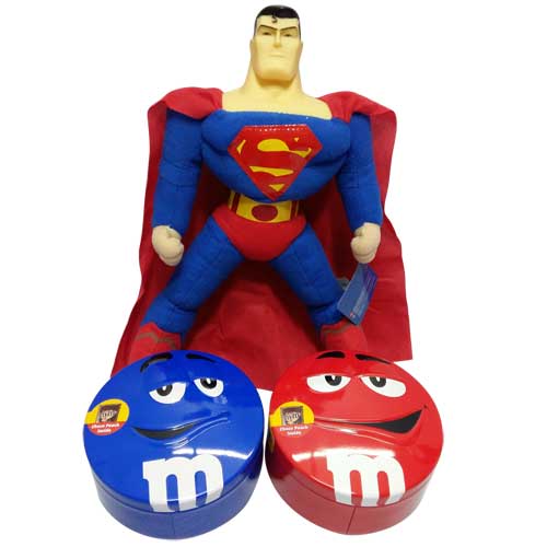 Superman with 2 M&M Boxes