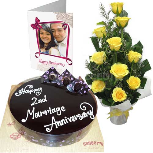 Yellow Rose and cake package