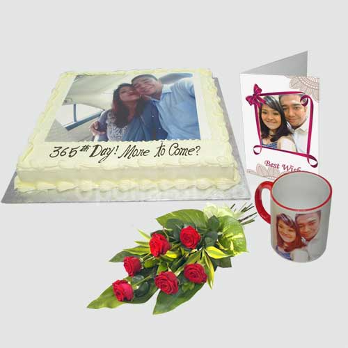 Photo Cake with mug and card