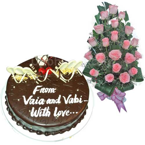 Surprise with Kings cake and roses