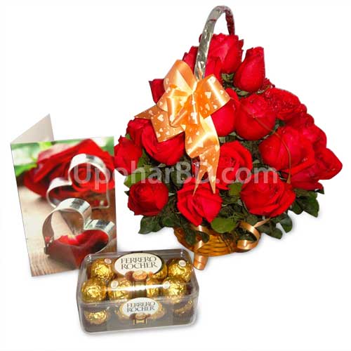 Ferrero Rocher chocolate with red roses