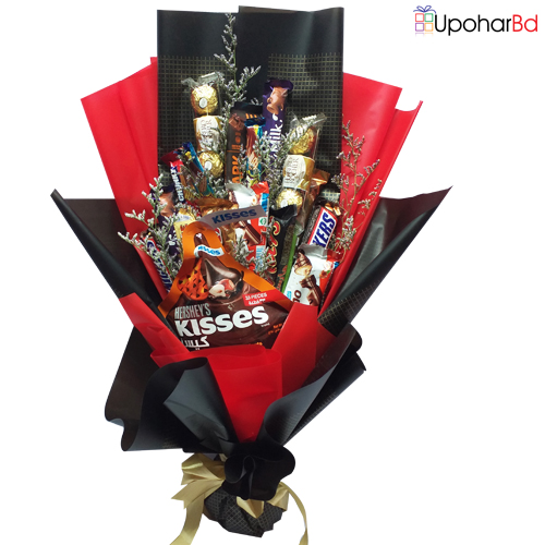 Chocolate / flower box bouquet for surprise gifts! 🥳🎁🎊, Food & Drinks,  Gift Baskets & Hampers on Carousell