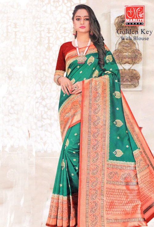 Castleton-green Color Saree For Her