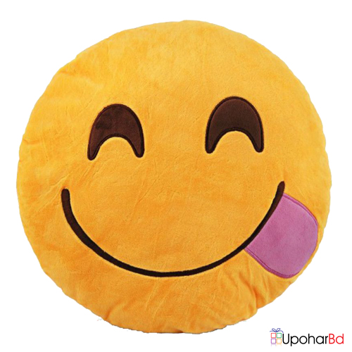 Yellow emoji cushion