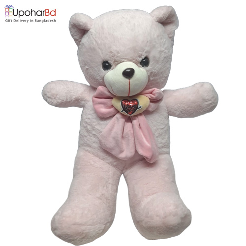 Teddy wearing pink tie