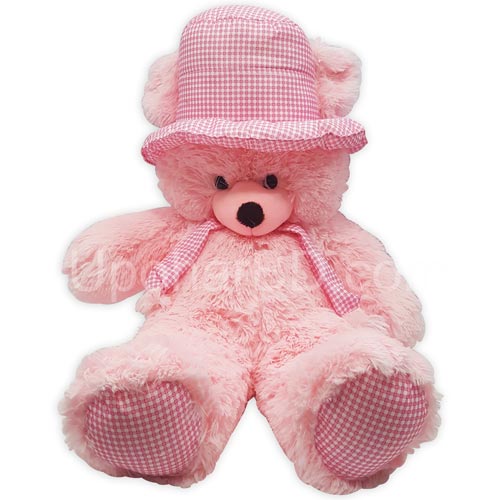 Teddy wearing pink tie
