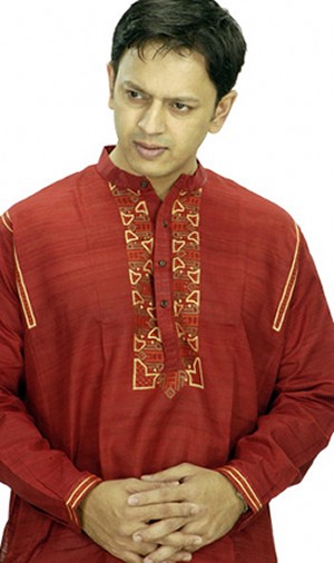 Maroon endi-silk Panjabi