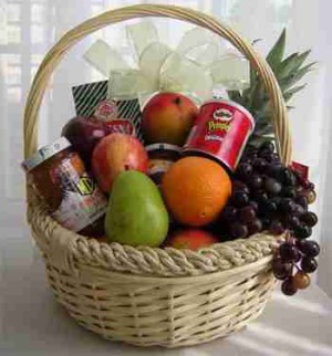 Fruit and goodies basket