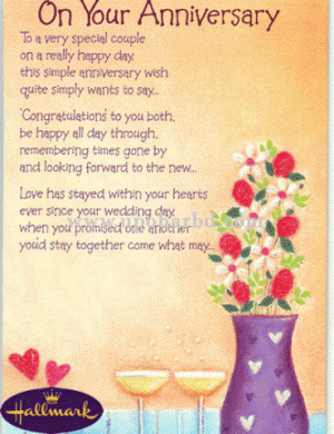 Anniversary wish to friend or family member
