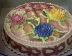 Colourful flowers designed cake