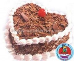 Heart shape with blackforest and cherry