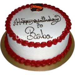 Cake with dark red design