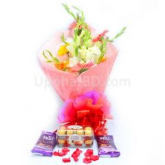 Chocolate and flowers for her