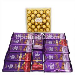 Dairy milk silk and Ferrero rocher chocolate pac