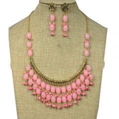 Pink Pearl necklace set