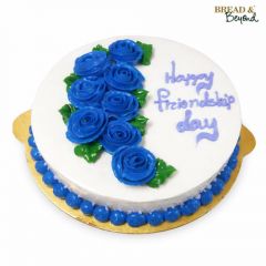 Round shape blue roses on top
