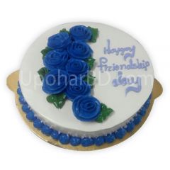 Round shape blue roses on top