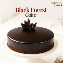 Black forest cake with floral design