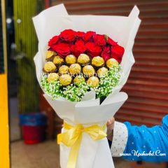 Stunning Chocolate And Roses Bouquet