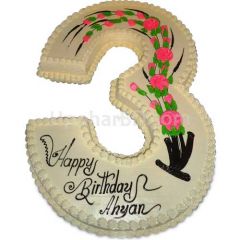 Single number shape cake