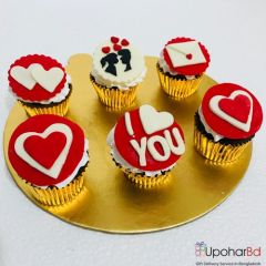 I love you cupcake gift box with red icing