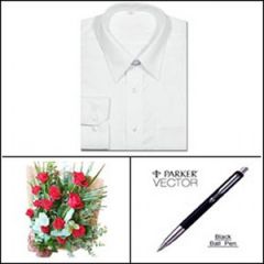 Office shirt package with pen