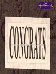 Congratulation card for success
