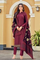 Wine Color Designer Party Suit