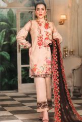 Sandy Brown Embroidered Suit For Her