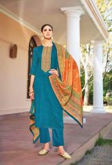 Greenish Blue Color Ladies Suit