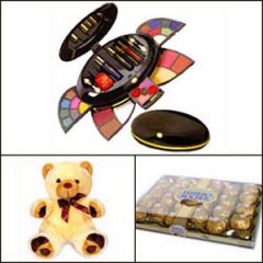 Makeup kit with chocolate and teddy