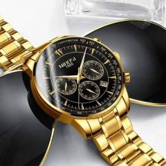 Golden-Black Wrist Watch for Him