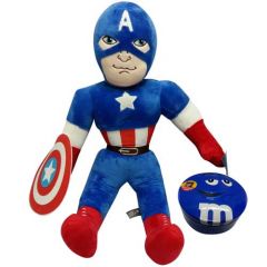 Captain America with a M&M box
