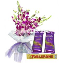 Purple Orchid with Chocolates