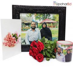 Photo in mug and Aarong leather frame