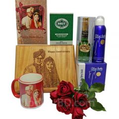 Anniversary Gift Package with Perfume and Photo