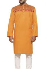 Cotton panjabi in mustard colour