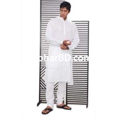 Plain white cotton panjabi