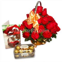 Ferrero Rocher chocolate with red roses